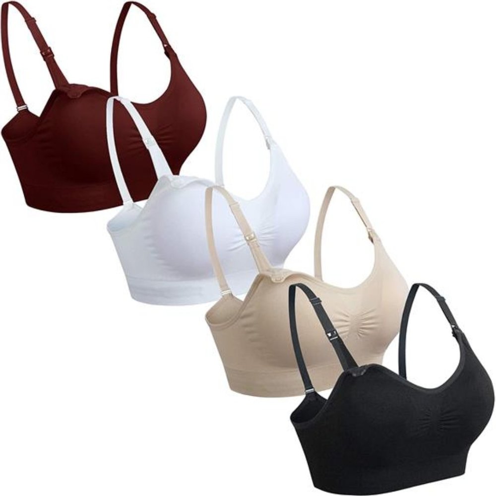 4pack Women's Nursing Bra For Breastfeeding Maternity Bralette Underwear
